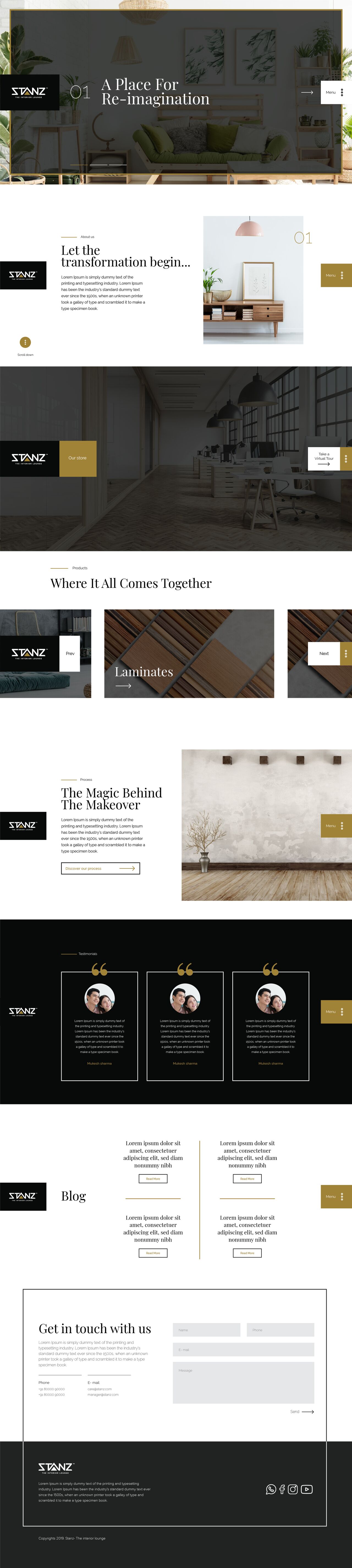 Stanz interiors, website
