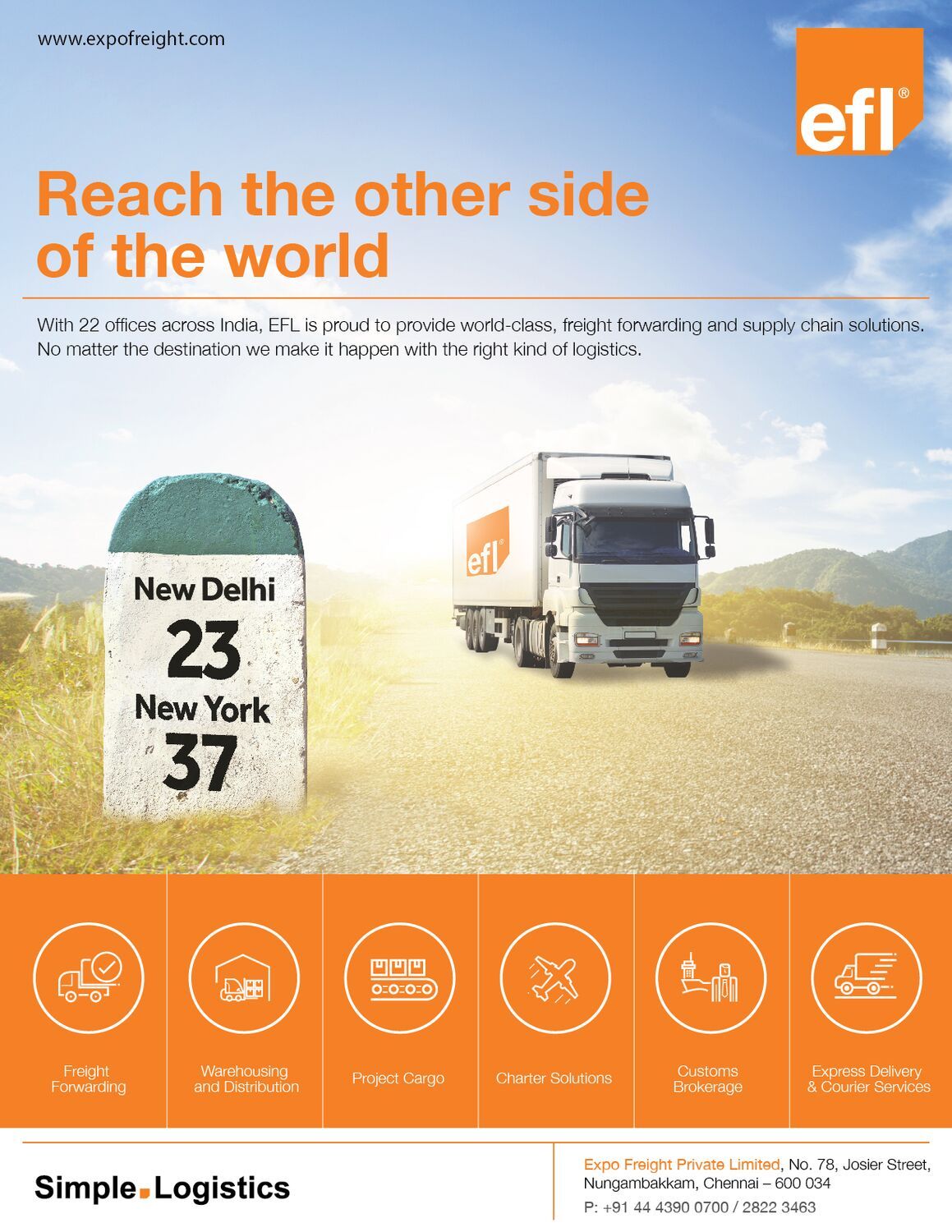 Reach the other side of the world, print ad
